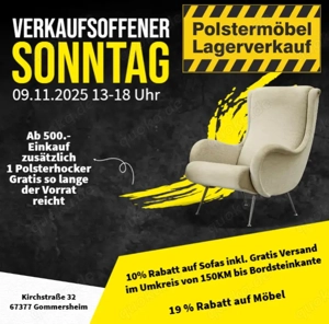 Verkaufsoffener Sonntag Sofa Couch Esstisch Stühle Lagerverkauf Fabrikverkauf