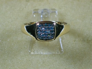 NEU: Ring Gr. 17 18 19 20 925 Silber verg. mit blauen Diamanten