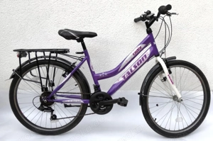 24 Zoll Talson Qualitäts-Kinderfahrrad  Lila-Weiss