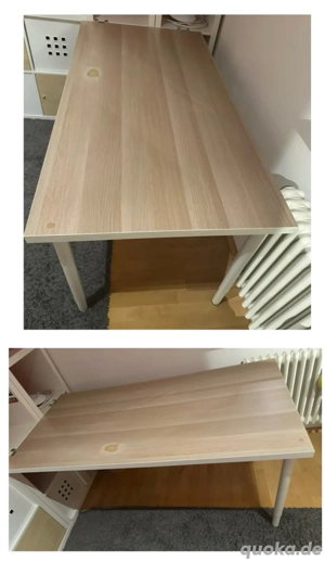 IKEA Linnmon Schreibtisch (150x75) mit Olov Beinen und Beschlägen