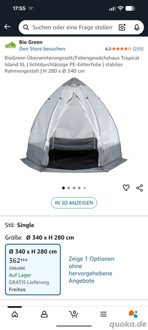 Überwinterrungszelt für Pflanzen 