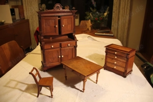 Puppenmöbel 4-teilig, handgefertigt 