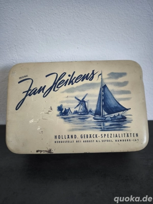 Jan Heikens Vintage Blechdose Holland Gebäck Delfts Blau 1950er
