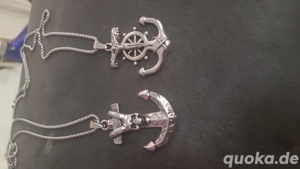 2 Edelstahl Ketten mit Anker 