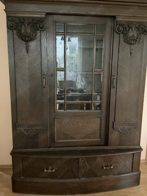  Antik  - Bücherschrank Massivholz