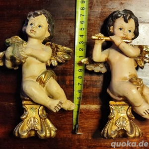 2 Deko Engel Putte Harphe & Flöte Bild 5