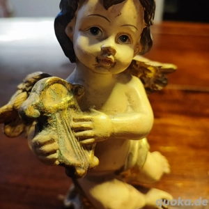 2 Deko Engel Putte Harphe & Flöte Bild 3