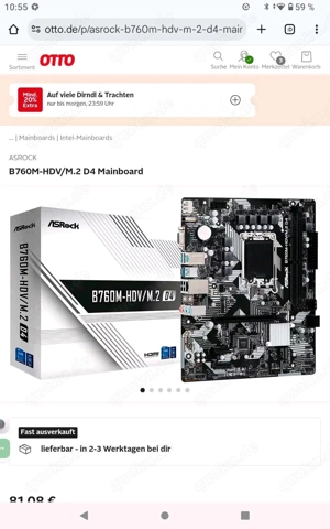 PC Bundle Intel I3-12300, Asrock B760m HDV M2, DDR4-4000 16Gb und s.w..