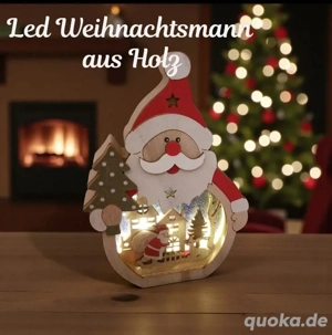 LED Weihnachtsmann aus Holz 
