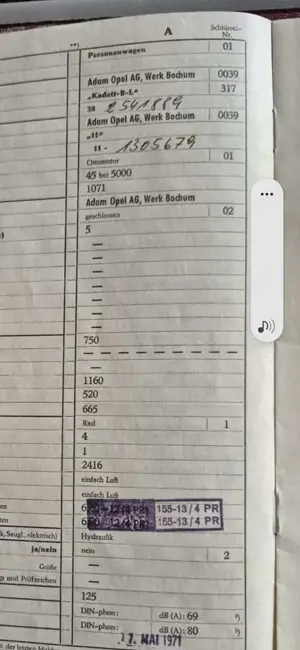 Oldtimer Opel Kadett B-L