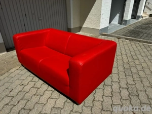 Dave 2-Sitzer Designer Sofa, Material Kunstleder, Farbe Rot