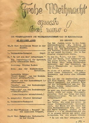 "DIE BRÜCKE", Weihn. 1949, Hauszeitschrift Schloss Rottenberg