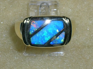 NEU: Ring Größe 18 - 56,5 585 Gold mit Opal Bild 2