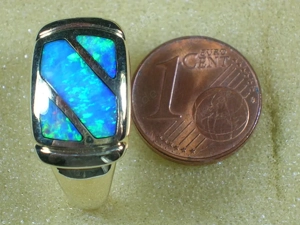 NEU: Ring Größe 18 - 56,5 585 Gold mit Opal Bild 4