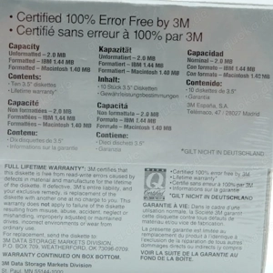 3M Disketten 3,5 Zoll 1,44 MB 10 St. neu mit OVP Bild 3