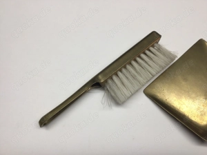 Messing Kehrset Tischbesen Blech Vintage Bild 2