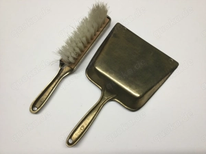 Messing Kehrset Tischbesen Blech Vintage Bild 3