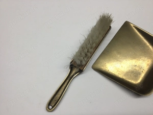 Messing Kehrset Tischbesen Blech Vintage Bild 6