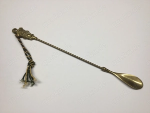 Messing Schuhlöffel Antik mit Verzierung