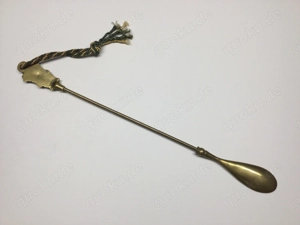 Messing Schuhlöffel Antik mit Verzierung Bild 5