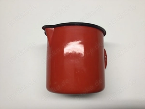 Emaille Tasse Becher mit Ausguss Rot 