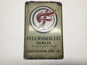 Emailschild Antik Feuersozietät Berlin 