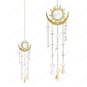 Sonnenfänger Sonne und Halbmond mit Kristallglas