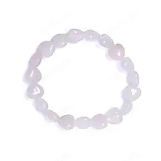Armband Rosenquarz elastisch Herzen Bild 2
