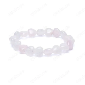 Armband Rosenquarz elastisch Herzen