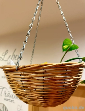 Rattan-Hängekorb Pflanzkorb Aufbewahrungskorb