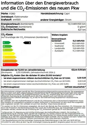 Ford Capri Capri 77kWh RWD Wärmepumpe, Fahrerassistenz-P. Bild 2