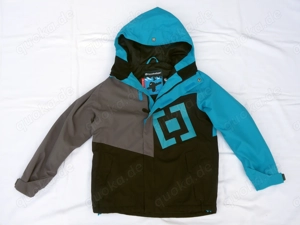 Kinder-Winterjacke Horsefeathers Gr.158 164 türkis schwarz Kapuze  Reißverschluss