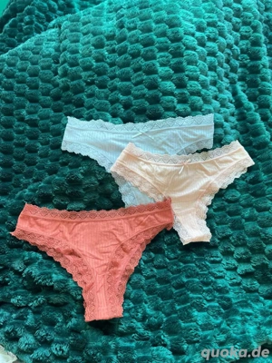 Getragenes Höschen schwarz Tanga Slip String Frauen Damen