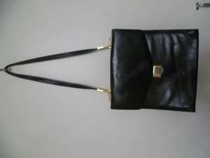 Das perfekte Weihnachtsgeschenk: Handtasche -schwarzes Leder- außergewöhnliches Design!