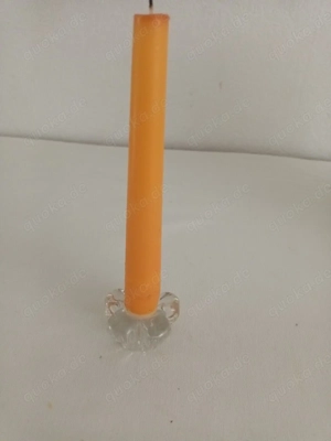 Glas Kerzenständer- Glas. Transparent, sehr klein,