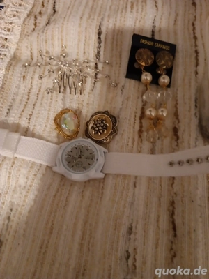 modeschmuck Set 8 Teile weiß 