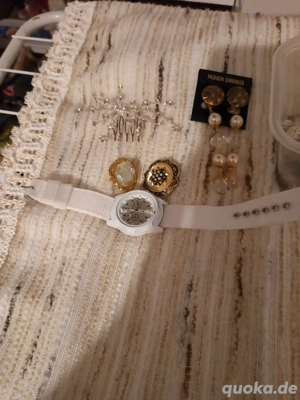modeschmuck Set 8 Teile weiß  Bild 3