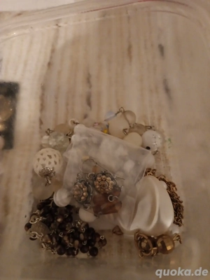 modeschmuck Set 8 Teile weiß  Bild 2