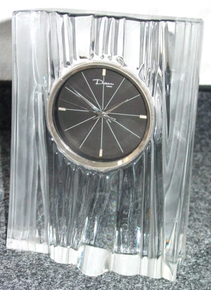 Exklusive Daum France Tischuhr Bleikristall 70er
