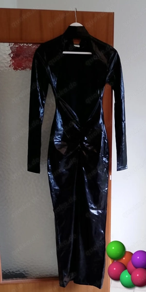 langes wetlook Kleid, Gr. L , langarm, Neu Bild 2