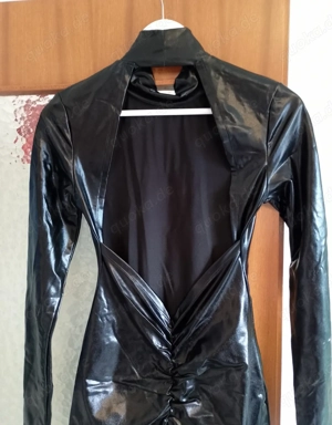 langes wetlook Kleid, Gr. L , langarm, Neu Bild 4