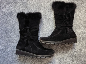 Stiefel schwarz Gr. 37 Wildlederoptik