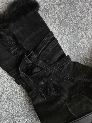 Stiefel schwarz Gr. 37 Wildlederoptik Bild 3