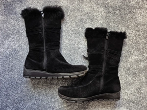 Stiefel schwarz Gr. 37 Wildlederoptik Bild 2