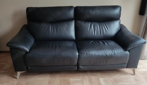 Sofa Echtleder mit elektrischer Relax-Funktion 3-Sitzer + USB Ladefunktion 