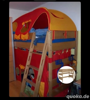 PAIDI Kinderbett buche mit Spielzelt 