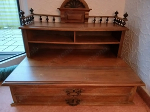 Antiker Sekretär Aufsatz   Kommodenaufsatz um 1900   Massivholz Bild 4