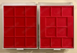 Lindner Leuchtturm Münzboxen 10 DM, 10 Euro, 10 DM PP, und mehr