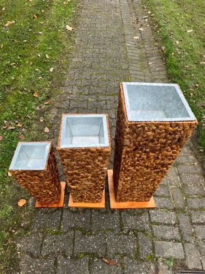 3 Rattan-Blumentöpfe Bild 2