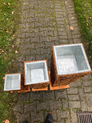 3 Rattan-Blumentöpfe Bild 3